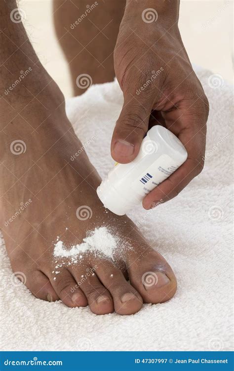 MYCOSIS TREATMENT with Antifungal Powder Stock Image - Image of american, male: 47307997