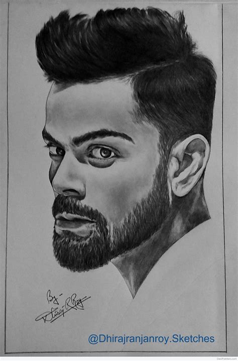 Pencil Sketch of Virat Kohli | DesiPainters.com