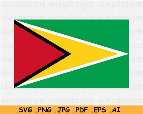 Guyana Flag SVG, Guyanese National Nation Country Banner, Cricut Cut ...