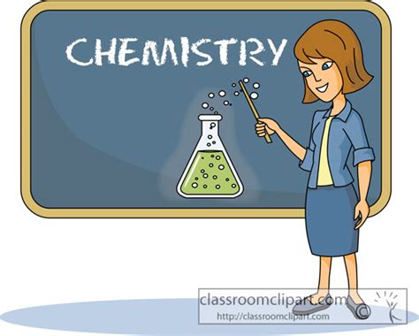 School Clipart - teacher_at_chalkboard_chemistry - Classroom Clipart