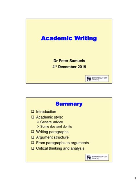 (PDF) Academic Writing