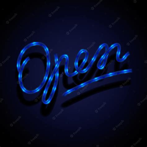 Premium Vector | Glowing neon sign Open vector illustration