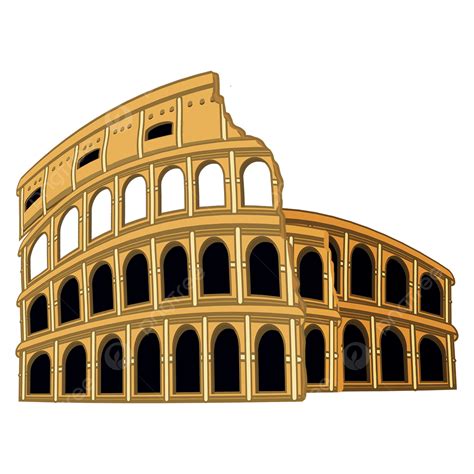 Roman Architecture Clipart Transparent Background, The Retro Architecture Of The Roman Arena Is ...