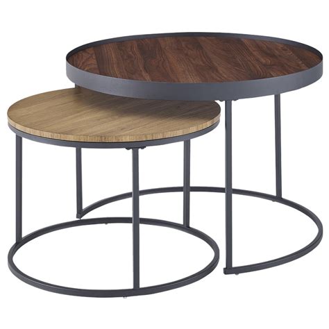 Dark Walnut Coffee Table Set / Dark Walnut 2 Tier Accent Tables Set Of ...