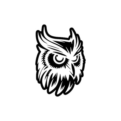 Premium Vector | A black and white owl vector logo with an ...