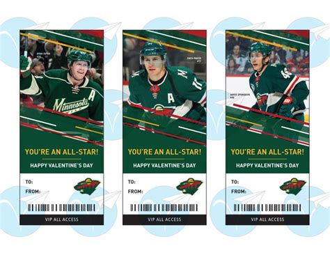 Minnesota Wild Hockey Valentine's Day Card Ticket Instant | Etsy