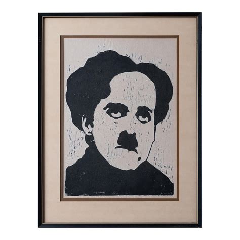 Charlie Chaplin Block Print | Chairish