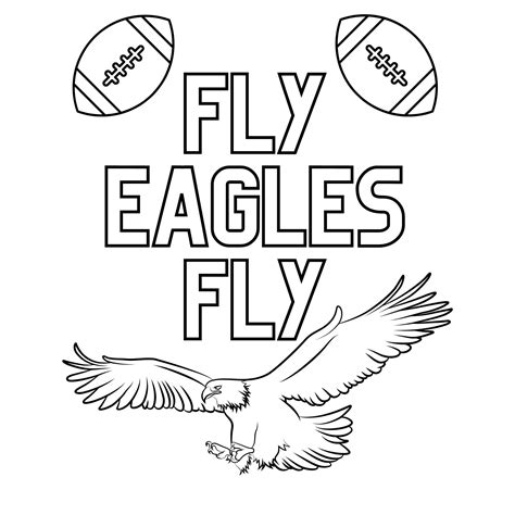 Fly Eagles Fly Kids Printable Coloring Page - Etsy