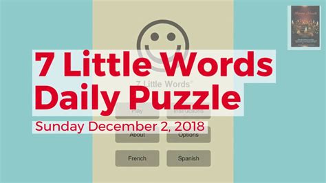 7 Little Words Daily Puzzle December 2 2018 - YouTube