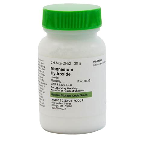 Magnesium Hydroxide Powder, 30g | Home Science Tools