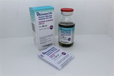 Human Albumin Solution 20% 100ml Manufacturer from Mumbai - Taj Pharma ...