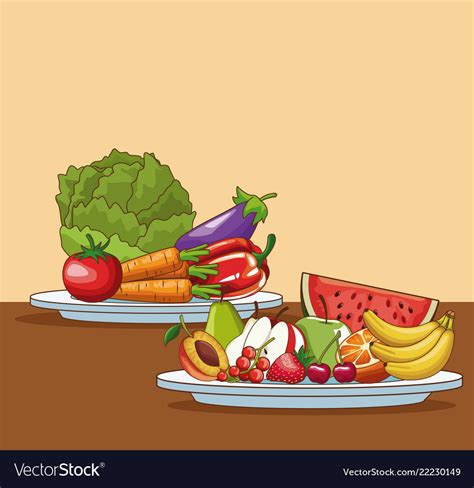 Healthy food cartoon Royalty Free Vector Image