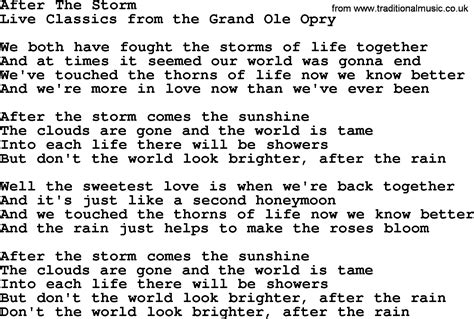 After The Storm, by Marty Robbins - lyrics