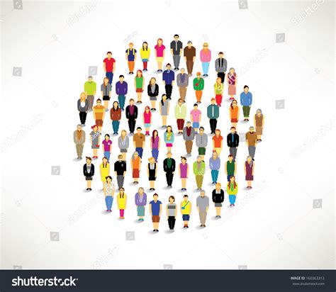 Large Group Pixel People Gather Together Stock Vector (Royalty Free ...