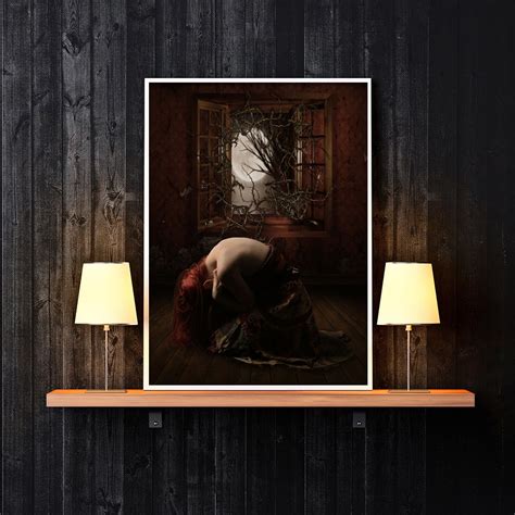 Gothic artwork Nightmare art print Horror by EnchantedWhispersArt