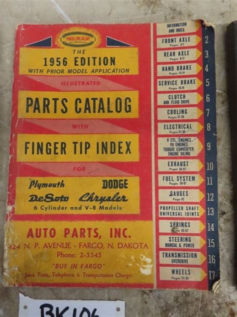 2 Vintage Mopar Parts Catalogs + Thompson Products Catalog - McSherry Auction Service Ltd.