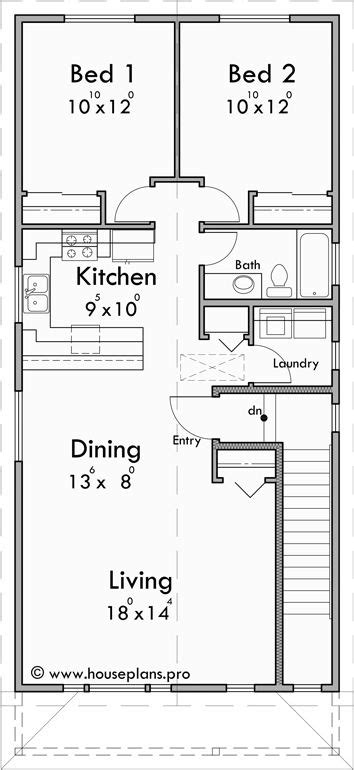 Narrow Lot, Stacked Units, Triplex House Plan | Garage house plans ...