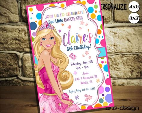 Featured Etsy Product - Magical Printable | Barbie invitations, Barbie birthday party, Barbie ...