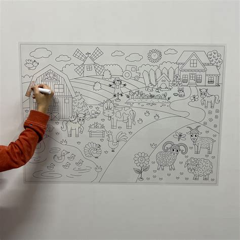 Dry Erase Kids Painting Activity Decal Model-2 Personalized, Simple Coloring Material Holds the ...