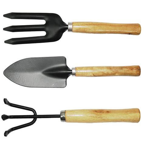 Gardening Tools kit Hand Cultivator, Small Trowel, Garden Fork (Set of 3)