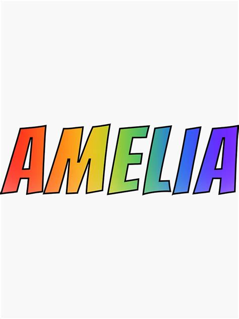 ""AMELIA" First Name Rainbow Gradient Pattern" Sticker by aponx | Redbubble