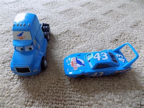 Disney/Pixar from Cars Die-Cast Dinoco Race Car #43 & Truck | #1909642657