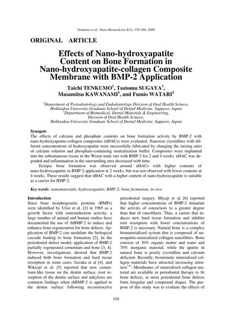 (PDF) Effects of nano-hydroxyapatite content on bone formation in nano ...