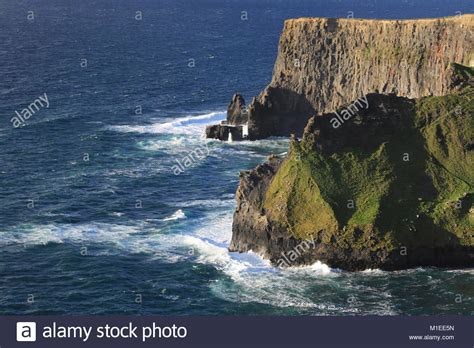 Aerial View of Rugged Cliffs of moher and wild Atlantic way, county clare irelandl Ireland Stock ...