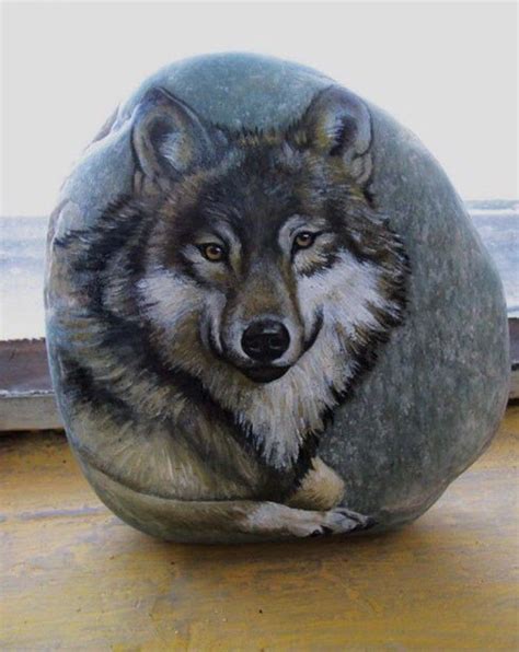 painted rocks wolf - Yahoo Image Search Results | Steine bemalen ...