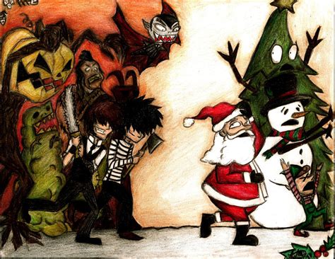 Creature Feature: Halloween Vs Christmas by LookAliveZombie on DeviantArt