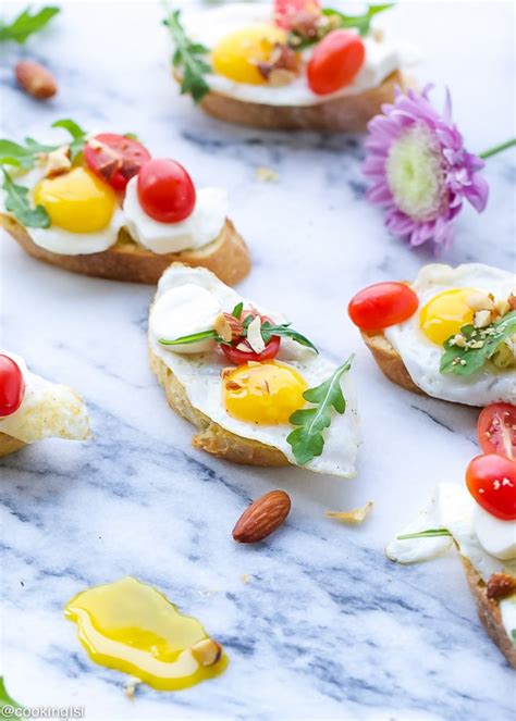 Crostini With Quail Eggs {Perfect For Brunch} - Cooking LSL