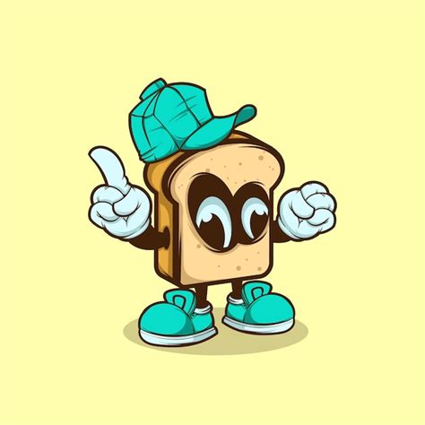 Premium Vector | Bread character illustration