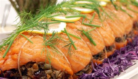 Norwegian Salmon Stuffed with Wild Rice, Cranberries and Pecans - SalmonfromNorway.com ...