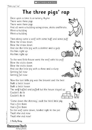 Three pigs’ rap – Early Years teaching resource - Scholastic