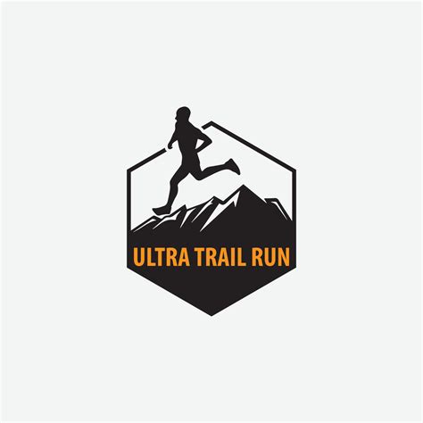 Ultra Trail running logo vector illustration on white background 15714609 Vector Art at Vecteezy