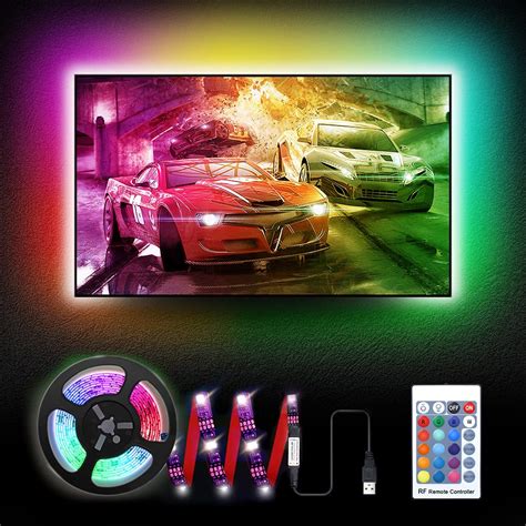 Buy 3.3Ft LED TV Backlights, RGB TV Strip Lights Kit with Remote, USB Powered Bias Lighting for ...