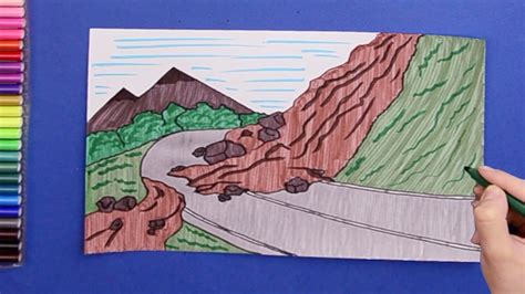 How to draw landslide / soil erosion - YouTube