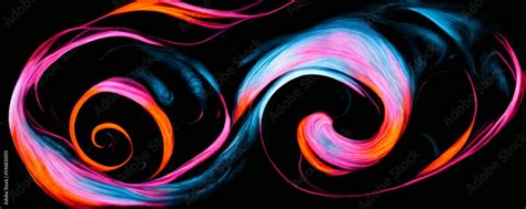 Abstract neon light swirl effect on black background Stock Vector ...