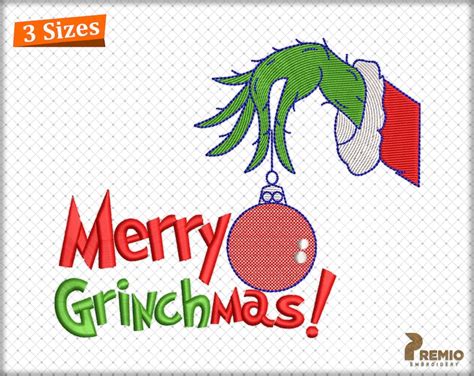 Merry Grinchmas Embroidery Design Grinch Christmas Embroidery | Etsy