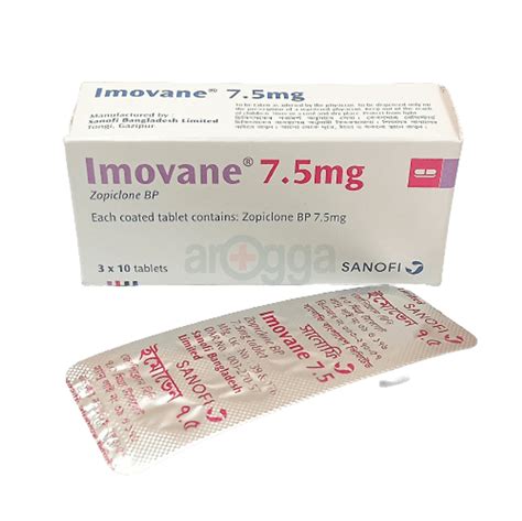 Imovane 7.5 Tablet 7.5mg - medicine - Arogga - Online Pharmacy of Bangladesh