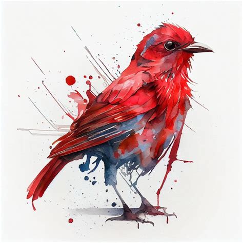 Premium Photo | Bird watercolor drawing paint