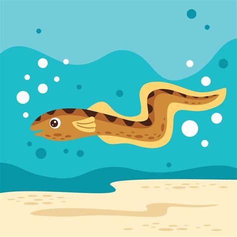 Cartoon Drawing Of An Eel 13539497 Vector Art at Vecteezy