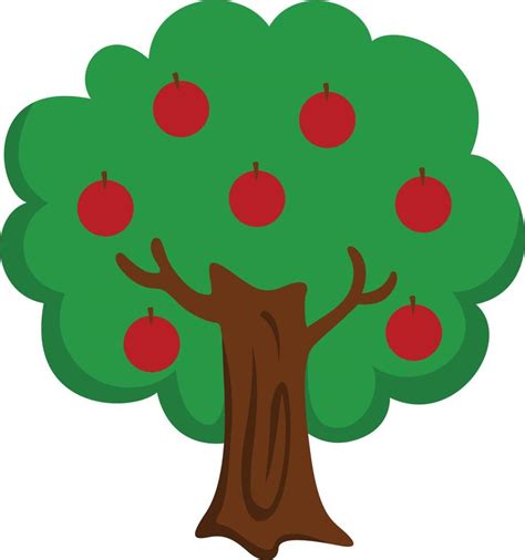 single simple Apple Tree Vector Clipart 7066946 Vector Art at Vecteezy