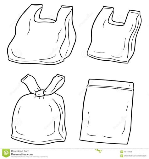 Vector set of plastic bag stock vector. Illustration of illustrate - 121183938 | Pencil drawings ...