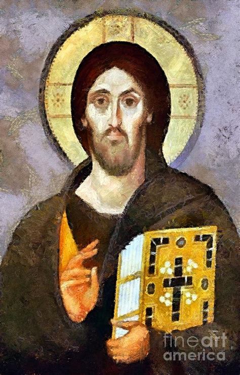 Christ Pantocrator of Sinai Mixed Media by Dragica Micki Fortuna - Pixels