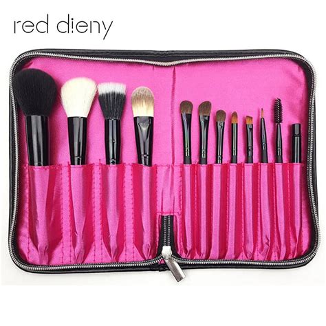 PU Makeup Brush Bag 12 hole Makeup Brush Holder Bag Professional PVC Apron Bag Protable Make Up ...