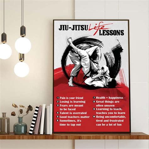 10 Rules Jiu Jitsu Life Lessons Vertical Poster For Men Son Gift Loving ...