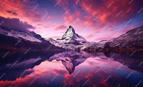 Premium AI Image | a black and white image of the matterhorn on the ...