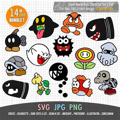 Super Mario Characters Set 1 SVG – Origin SVG Art