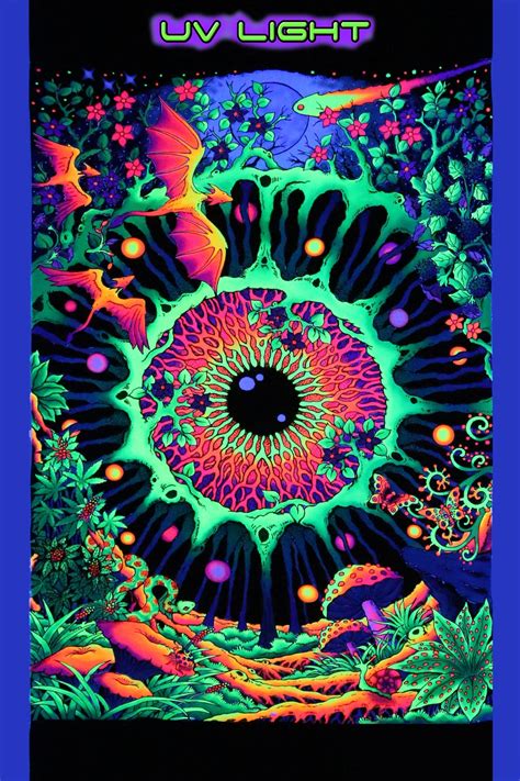 Trippy Wall Art 'cosmic Eye'. Psychedelic Tapestry - Etsy